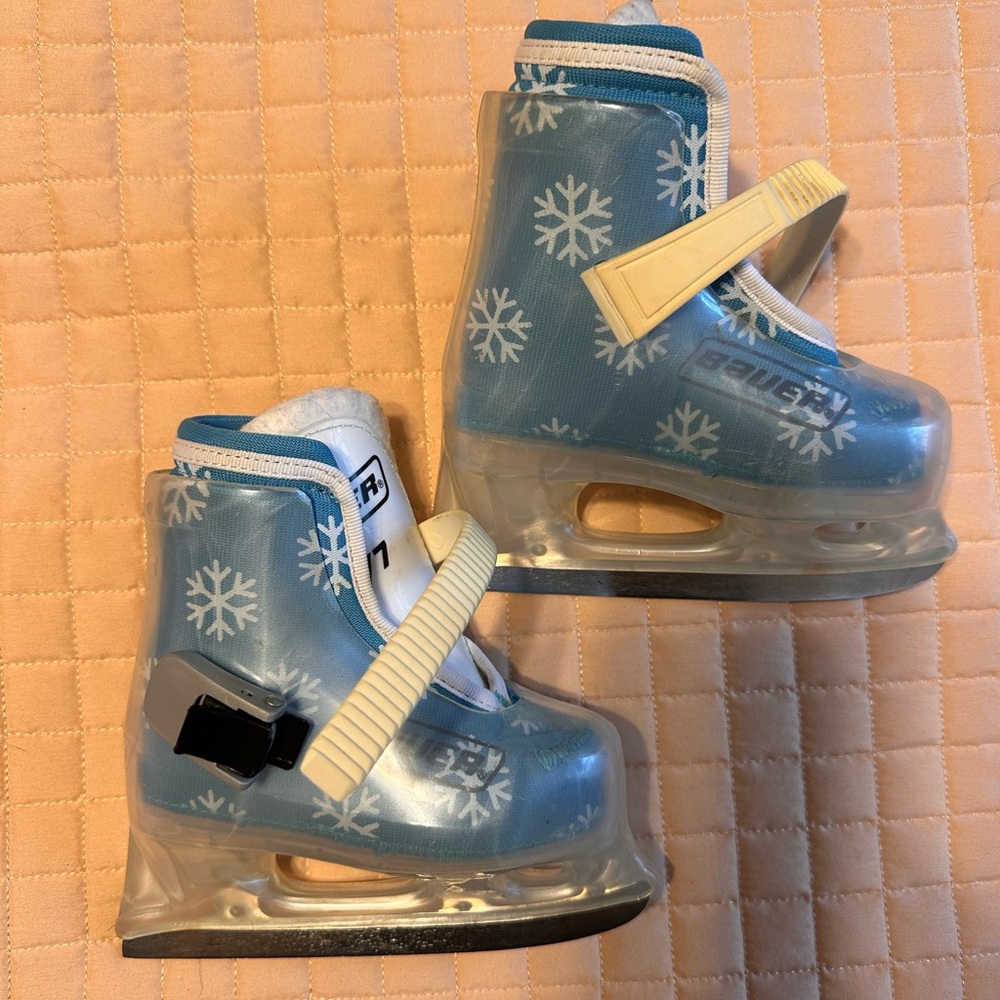 Bauer Kids Blue Snowflake Hockey Skates